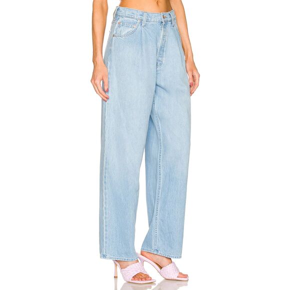 Mother SNACKS! The Pleated Fun Dip Puddle Cotton Jeans in Just a Nibble Size 28 - Picture 1 of 13